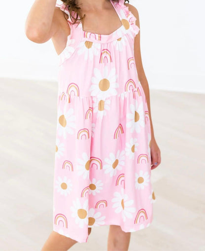 You Are My Sunshine Ruffle Cross Back Dress