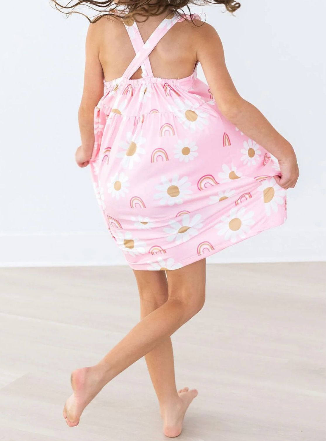 You Are My Sunshine Ruffle Cross Back Dress