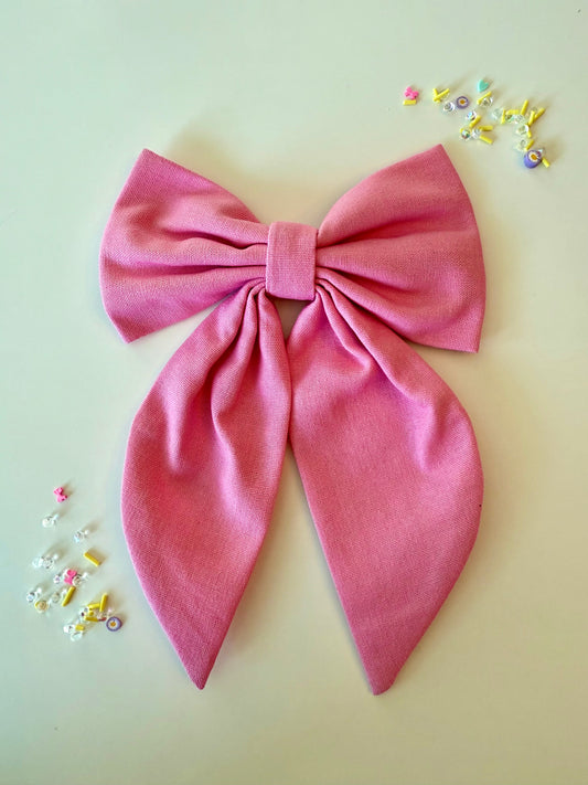Pastel Linen Long Tail Bow