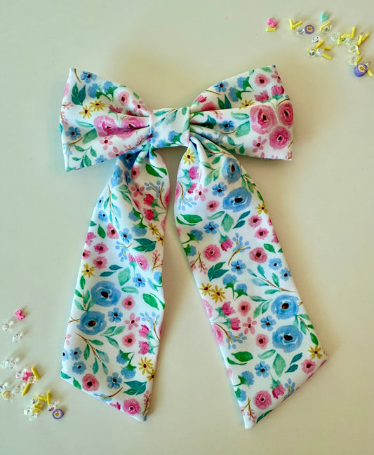 Floral Long Tail Bow