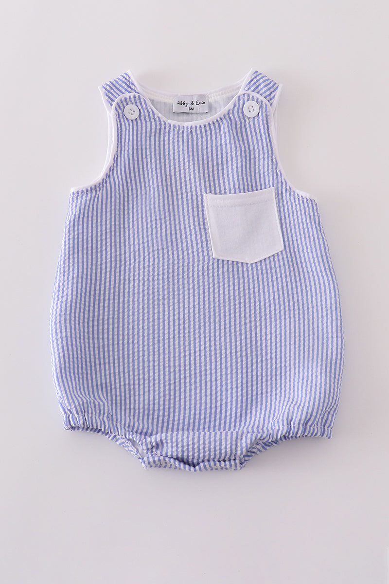Blue Stripe Seersucker Bubble